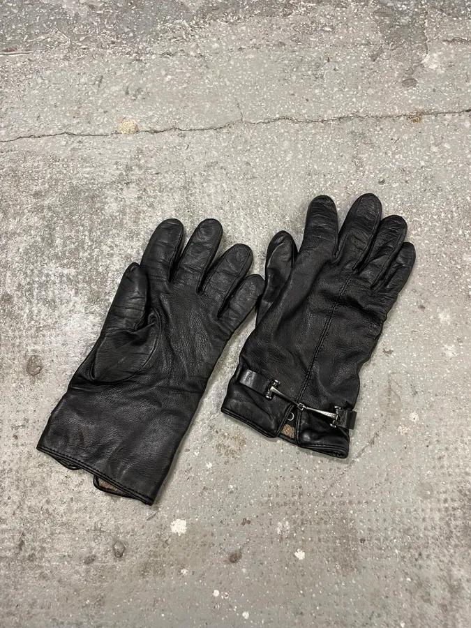 Gucci Black Leather Gloves