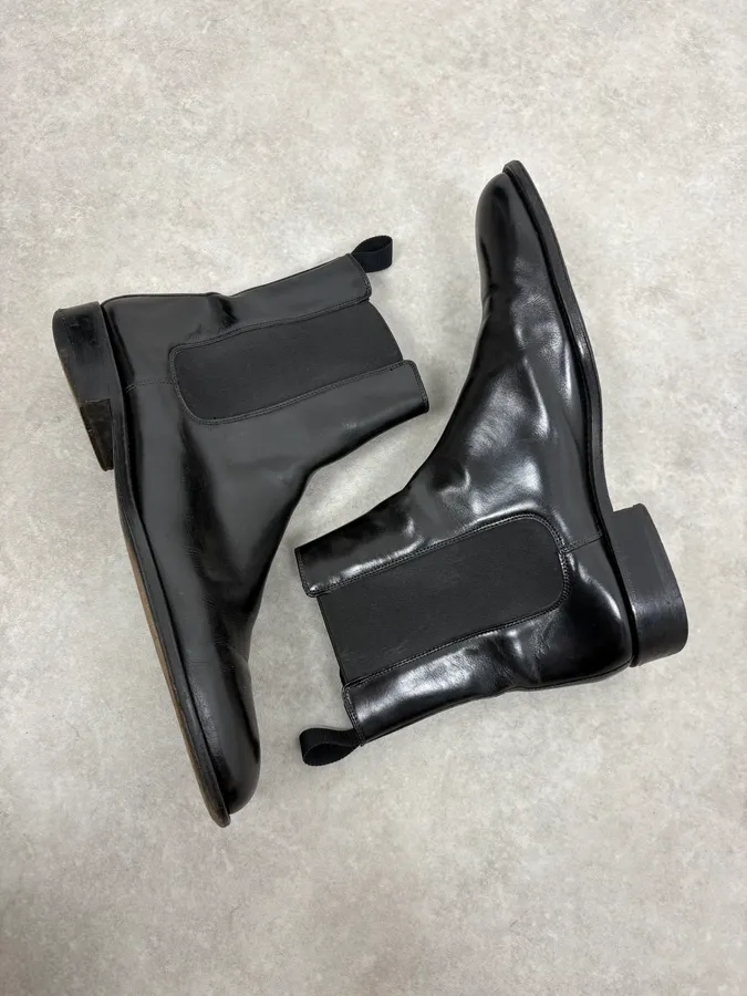 Gucci Black Leather Minimalist Classy Boots - Image 6
