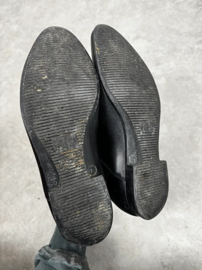 Gucci Black Minimalist Italian Leather Boots - Image 7