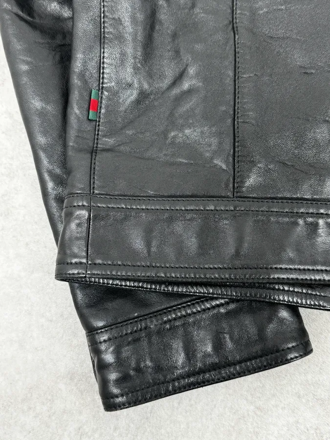 Gucci Black Premium Leather Jacket - Image 10