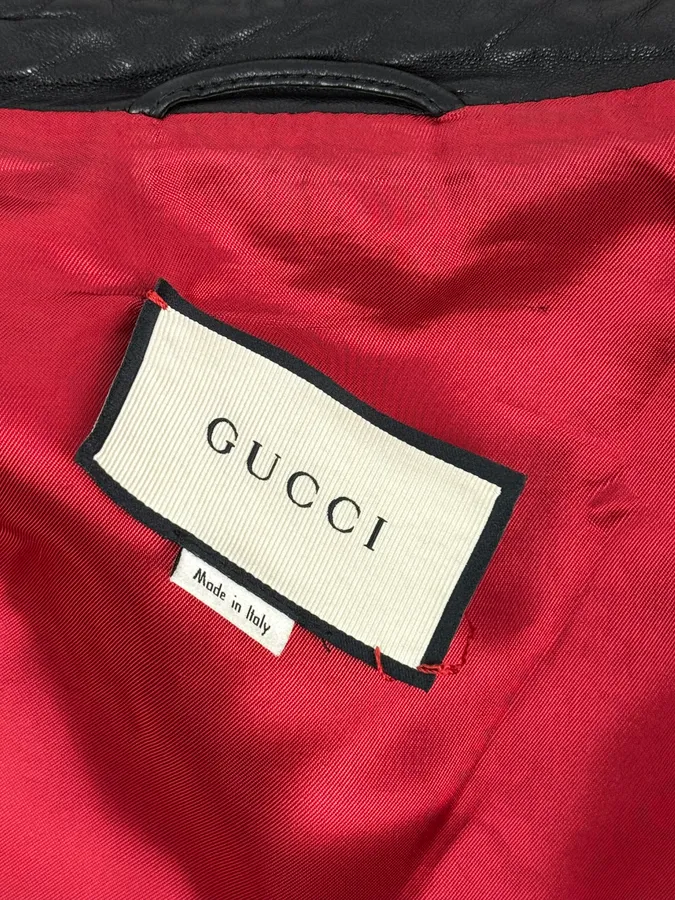 Gucci Black Premium Leather Jacket - Image 11