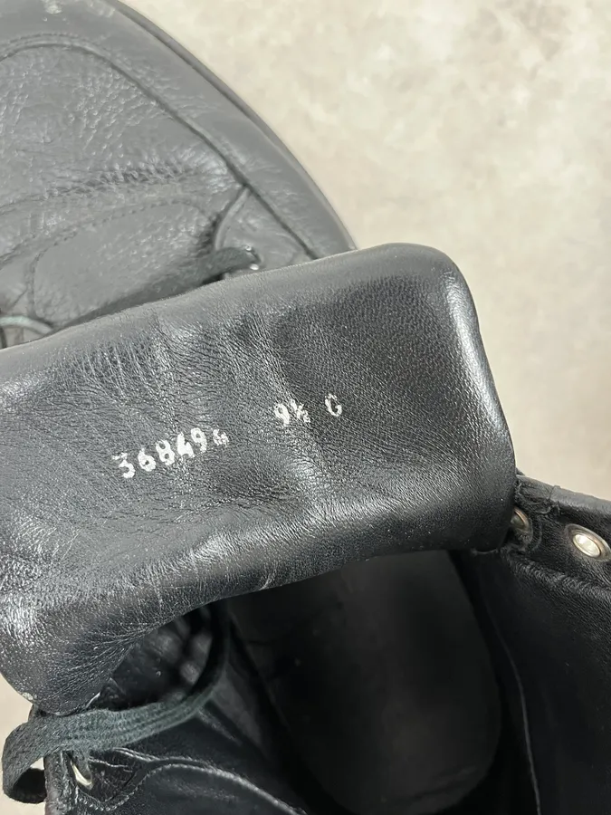 Gucci Black Red Leather High-Top Sneakers - Image 9