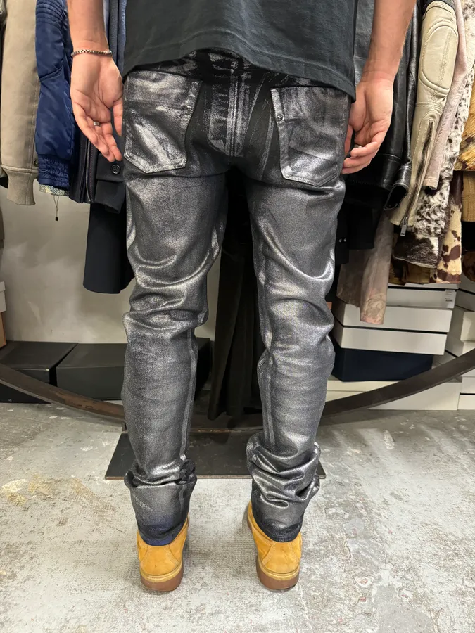 Gucci Black & Silver Skinny Trompe L’oeil Jeans - Image 4