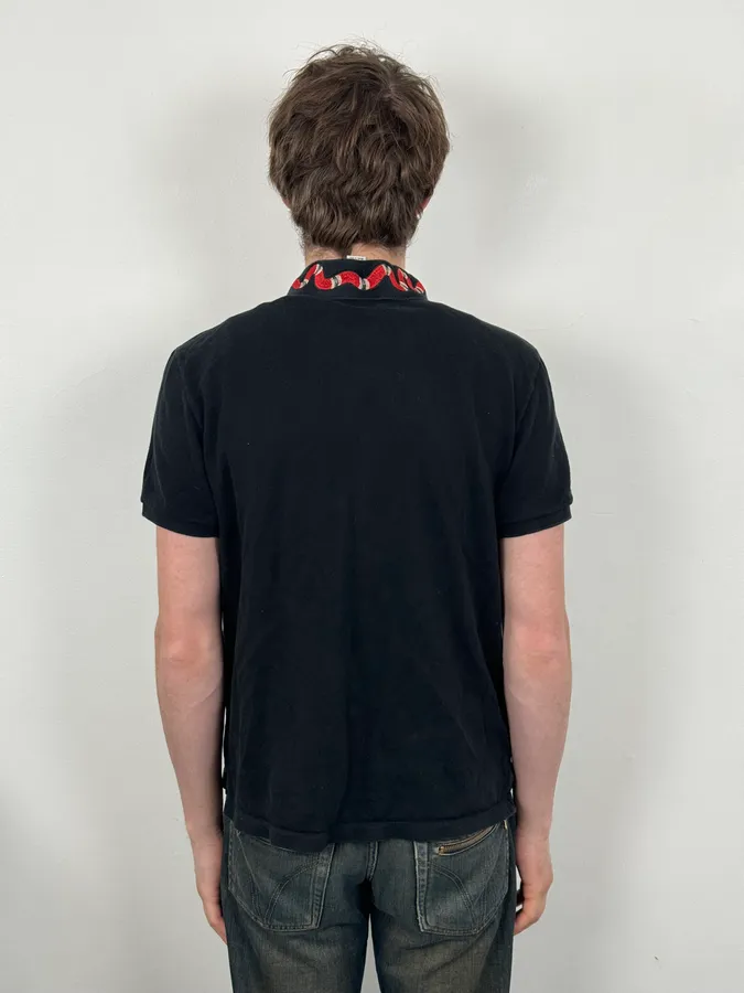 Gucci Black Snake Polo Shirt - Image 3