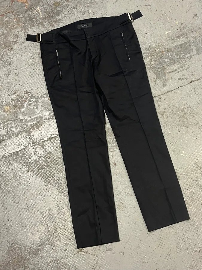 Gucci Black Zip Slim Tailored Pants - Image 5