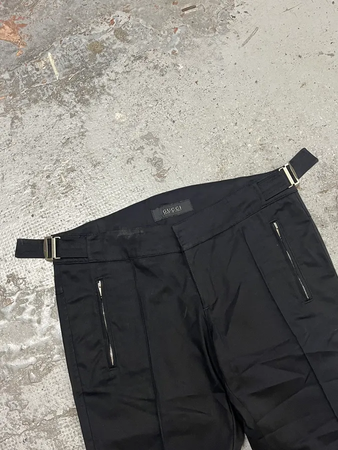 Gucci Black Zip Slim Tailored Pants - Image 6