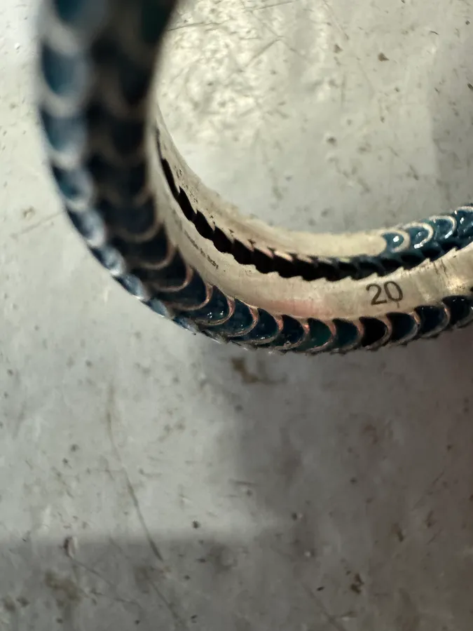 Gucci Blue Snake Silver Ring - Image 10