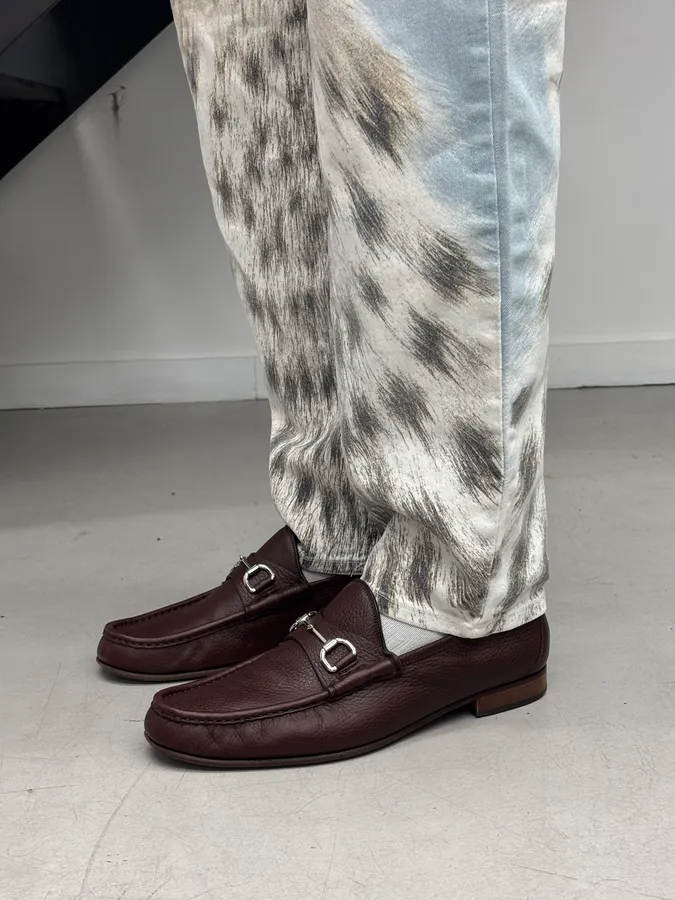 Gucci Brown Leather Horsebit Loafers - Image 3