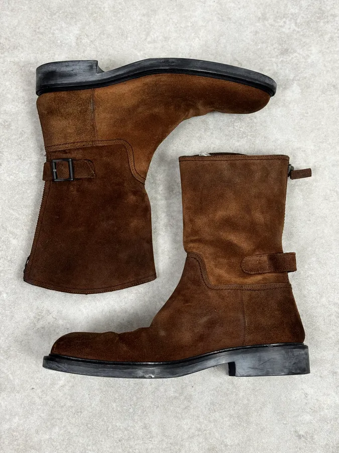 Gucci Brown Suede Leather Ankle Boots - Image 3