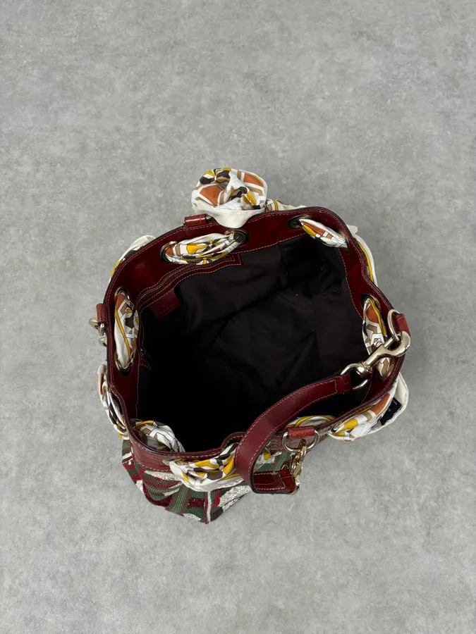Gucci Burgundy Embroidered Beaded Canvas 85th Anniversary Positano Tote Bag - Image 13