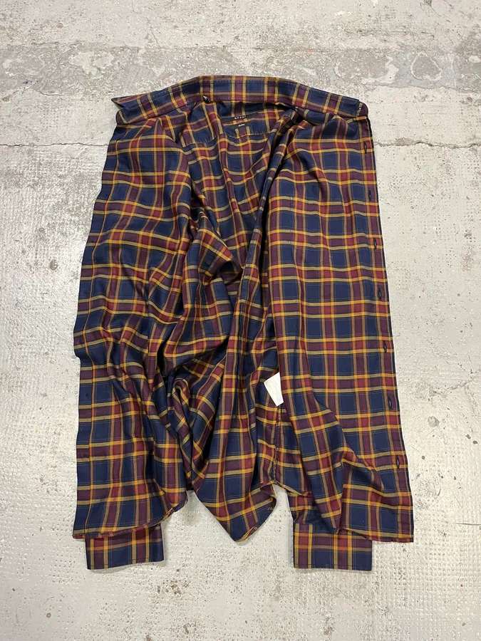 Gucci Checkered Bordeaux & Navy Shirt - Image 9