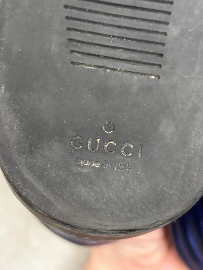 Gucci Electric Blue High Leather Sneakers - Image 7