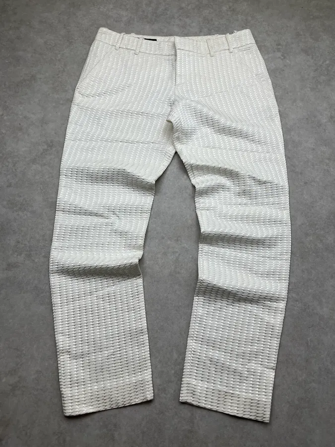Gucci Honeycomb Structure White Pants