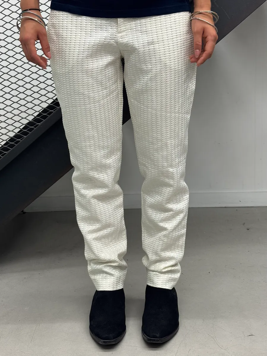 Gucci Honeycomb Structure White Pants - Image 2