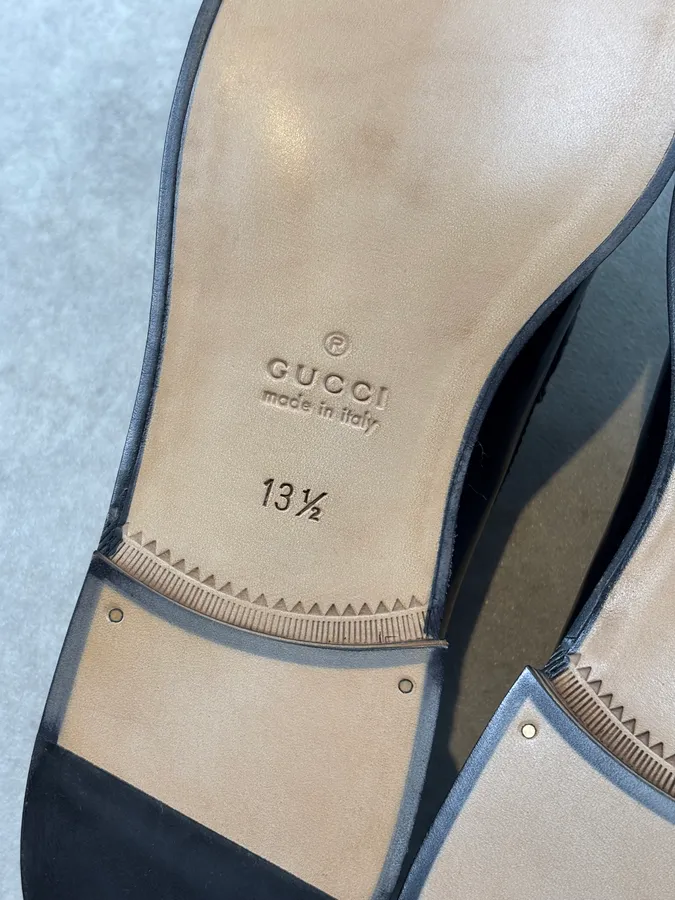 Gucci Interlocking GG Black Leather Loafers - Image 10