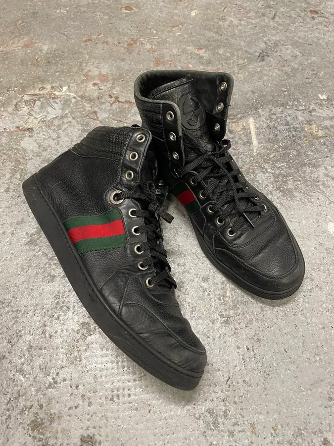 Gucci Italian Black High Sneakers - Image 5