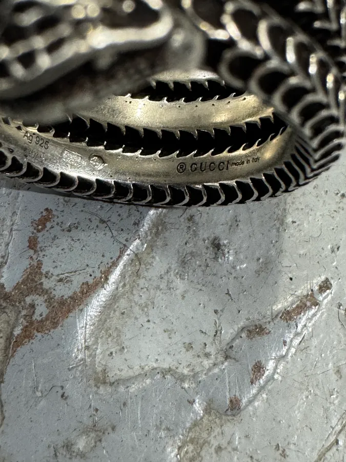 Gucci Long Snake Silver Ring - Image 7