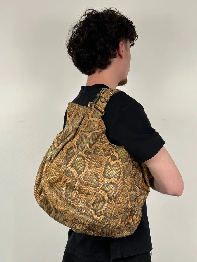 Gucci Moutarde Python Leather Charlotte Hobo Handle Bag - Image 2