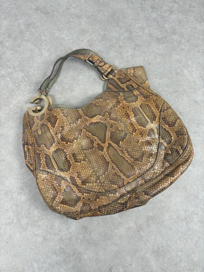 Gucci Moutarde Python Leather Charlotte Hobo Handle Bag - Image 4