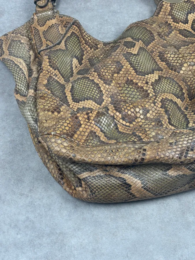 Gucci Moutarde Python Leather Charlotte Hobo Handle Bag - Image 7