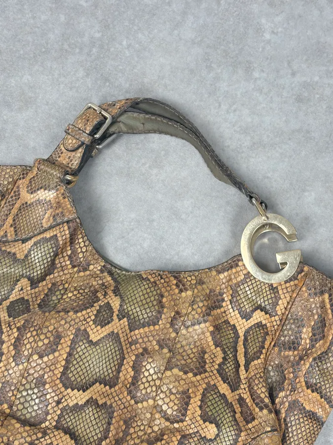 Gucci Moutarde Python Leather Charlotte Hobo Handle Bag - Image 8