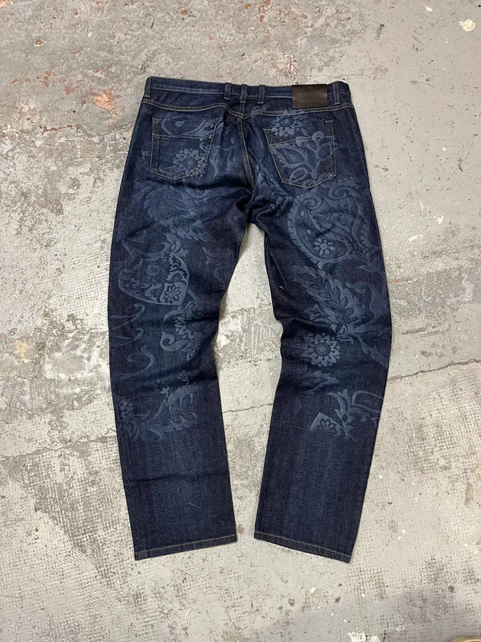 Gucci Navy Brut Floral Denim Jeans - Image 5