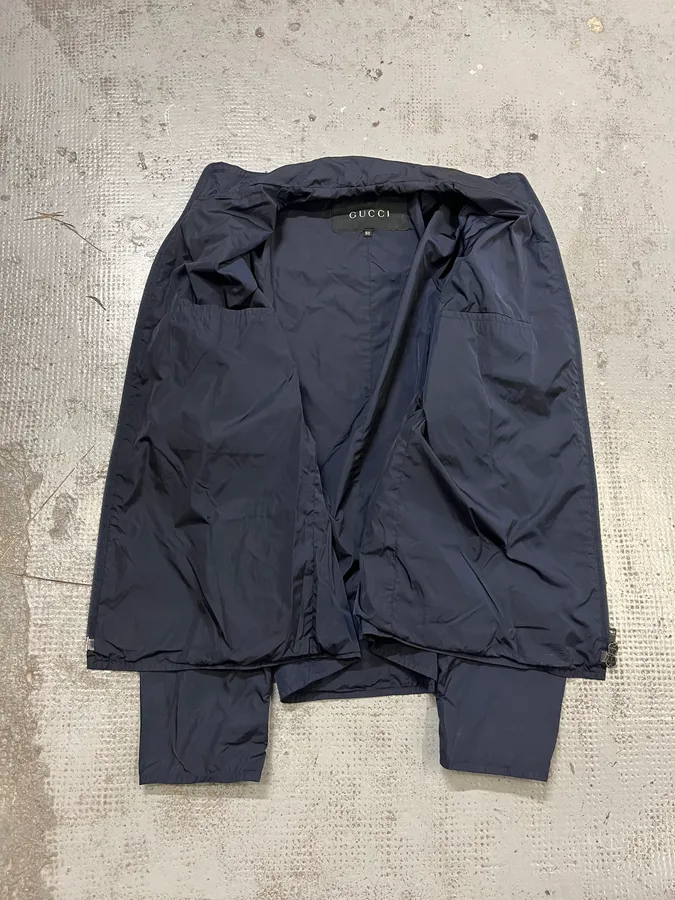 Gucci Navy Nylon Windbreaker Jacket - Image 10