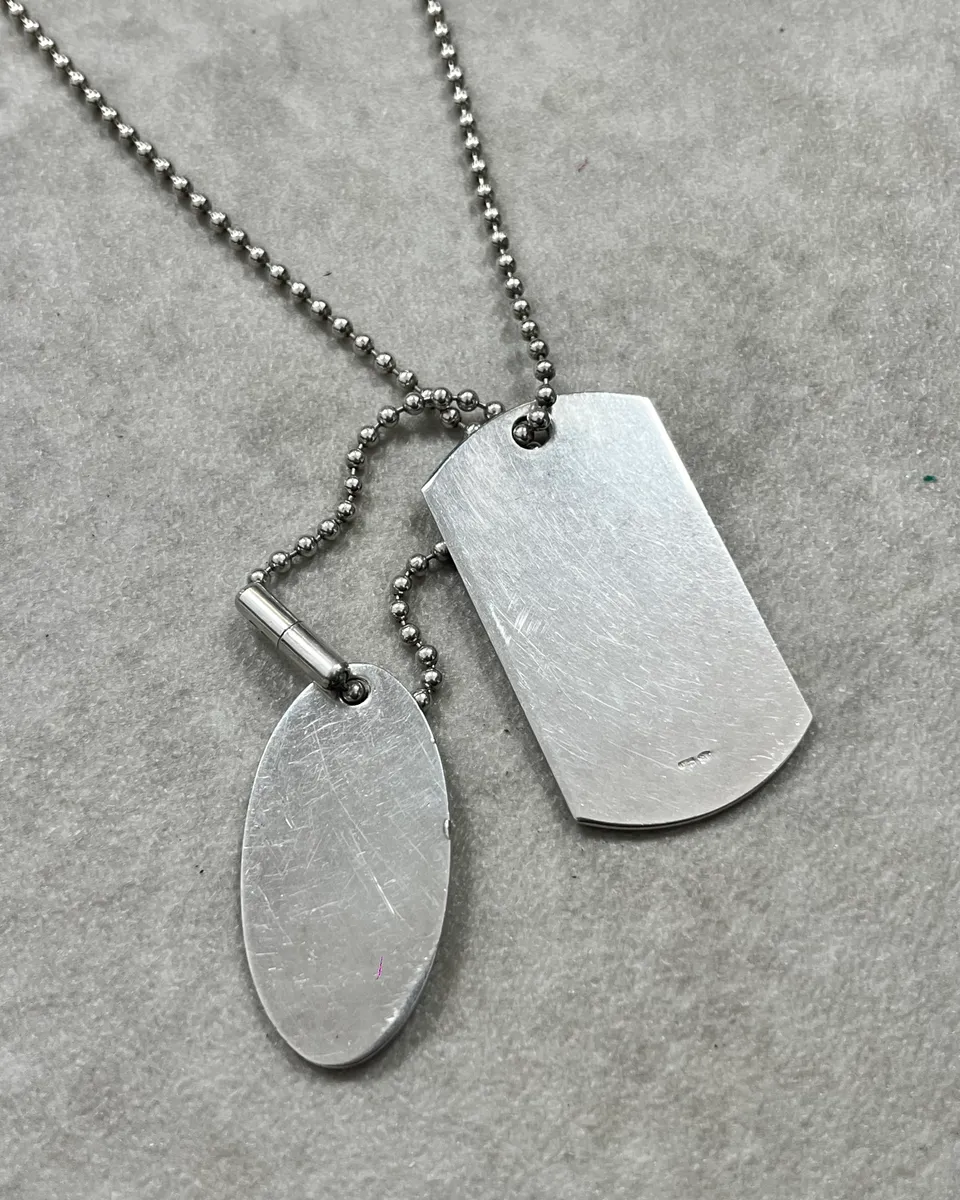 Gucci Silver Metal Dog Tag Necklace - Image 7