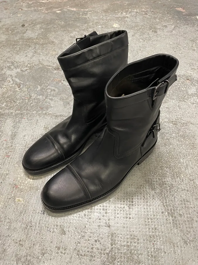 Gucci Straps Black Leather Boots - Image 5