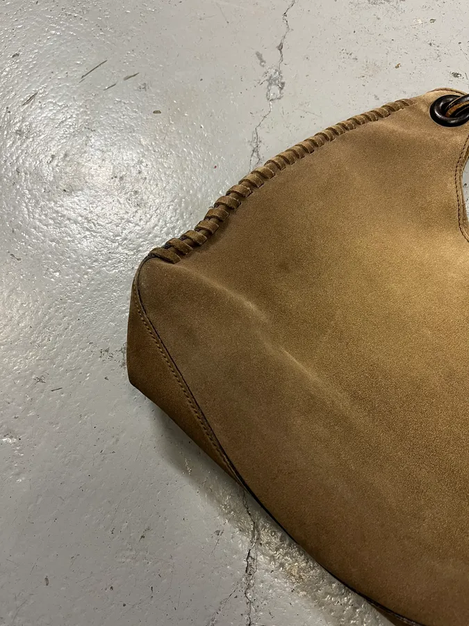 Gucci Suede Camel Hobo Bag - Image 4