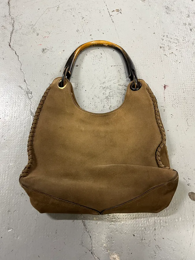 Gucci Suede Camel Hobo Bag - Image 5