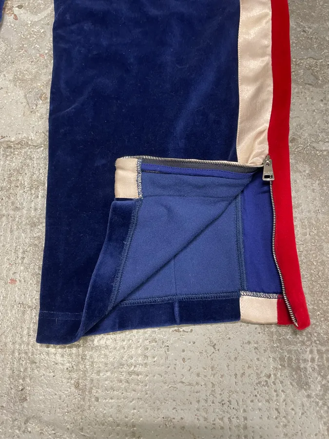 Gucci Velvet Propaganda Navy Joggers - Image 10