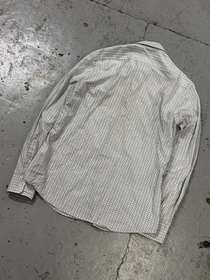Gucci White & Light Baby Blue Chain Pattern Shirt - Image 6