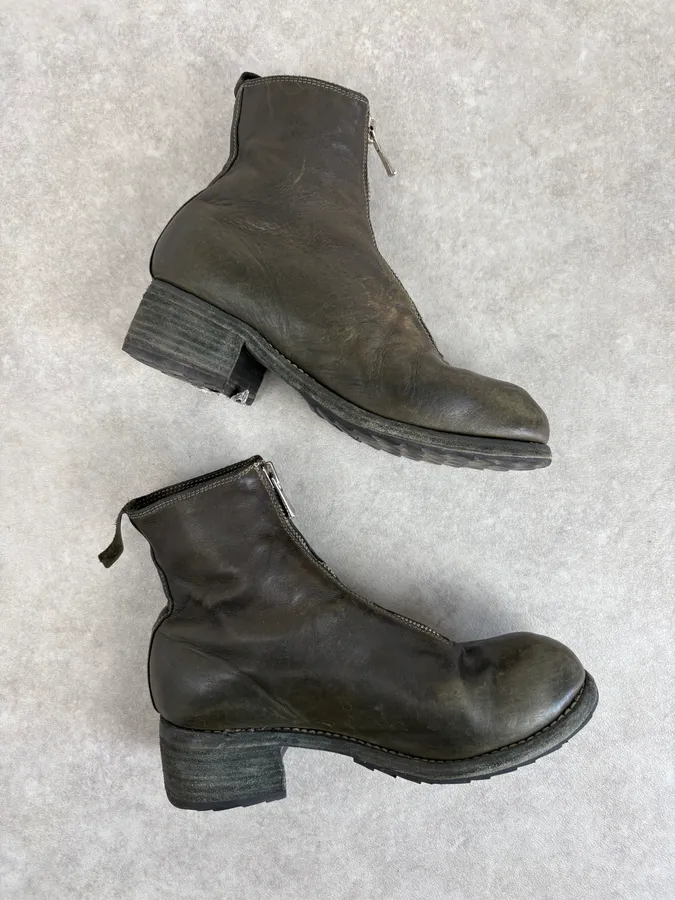 Guidi Horse Leather Dark Green Zip Boots - Image 5