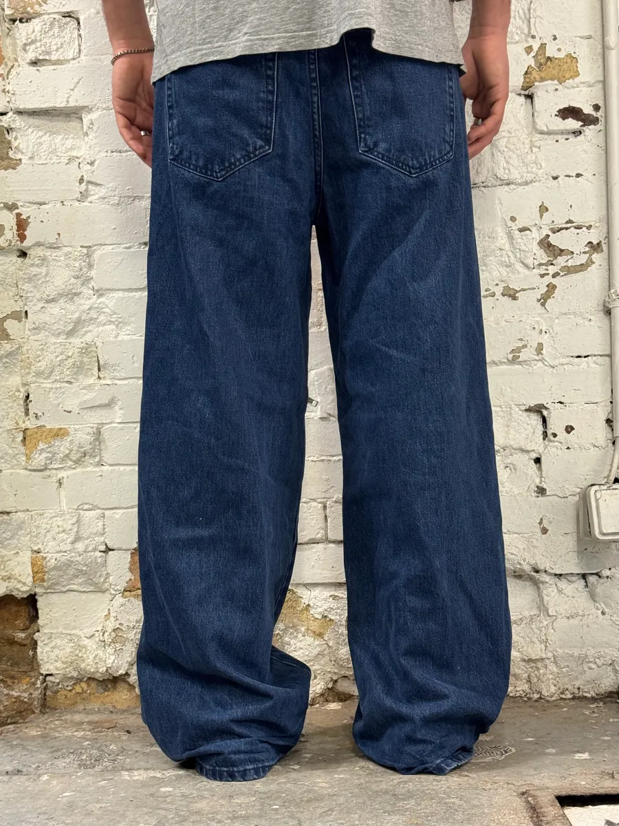 Helmut Lang 3-Zips Navy Denim Jeans - Image 4