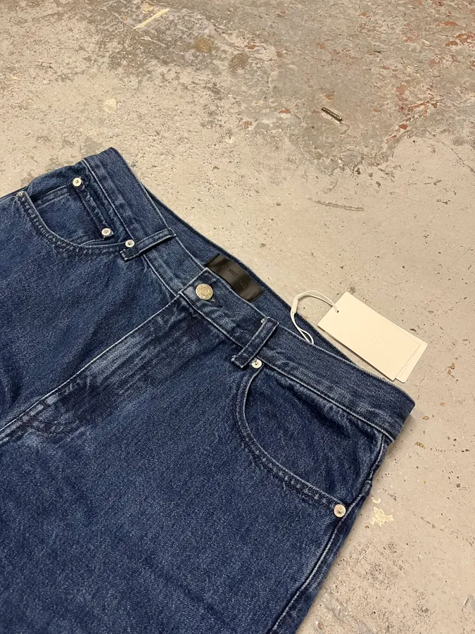 Helmut Lang 3-Zips Navy Denim Jeans - Image 6