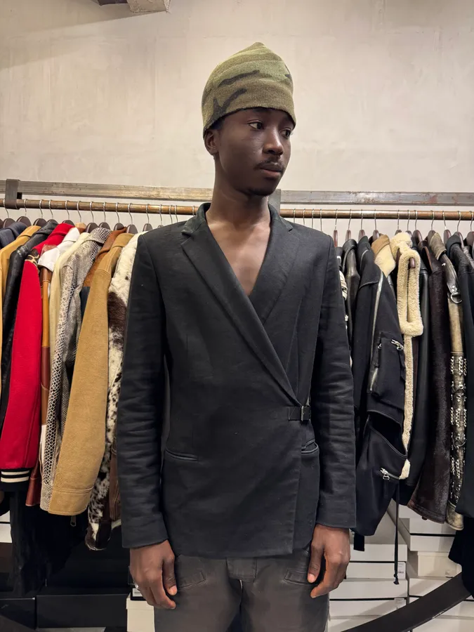 Helmut Lang Asymmetrical Black Blazer Jacket - Image 2