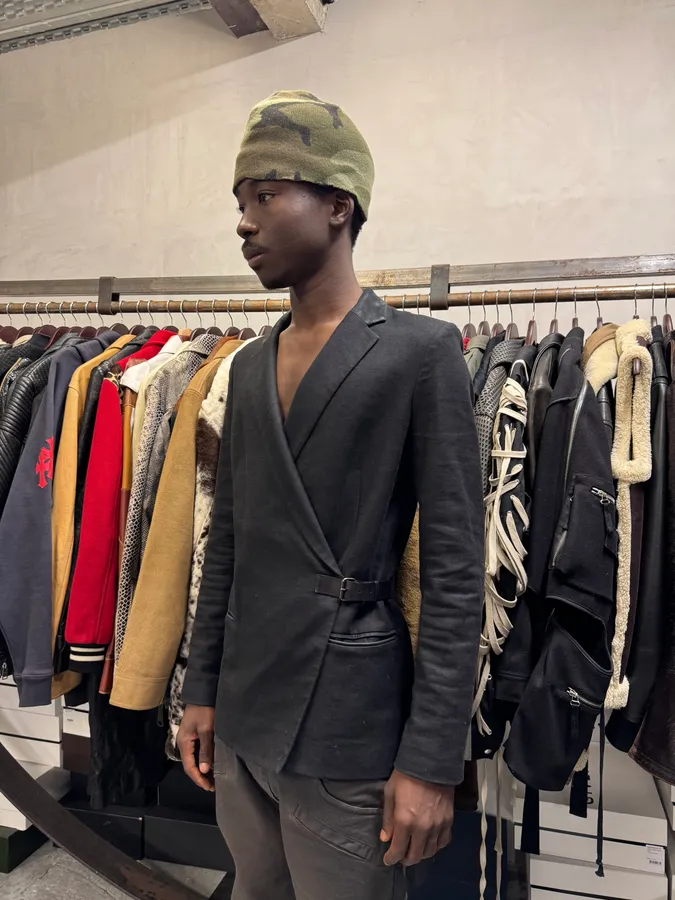 Helmut Lang Asymmetrical Black Blazer Jacket - Image 3