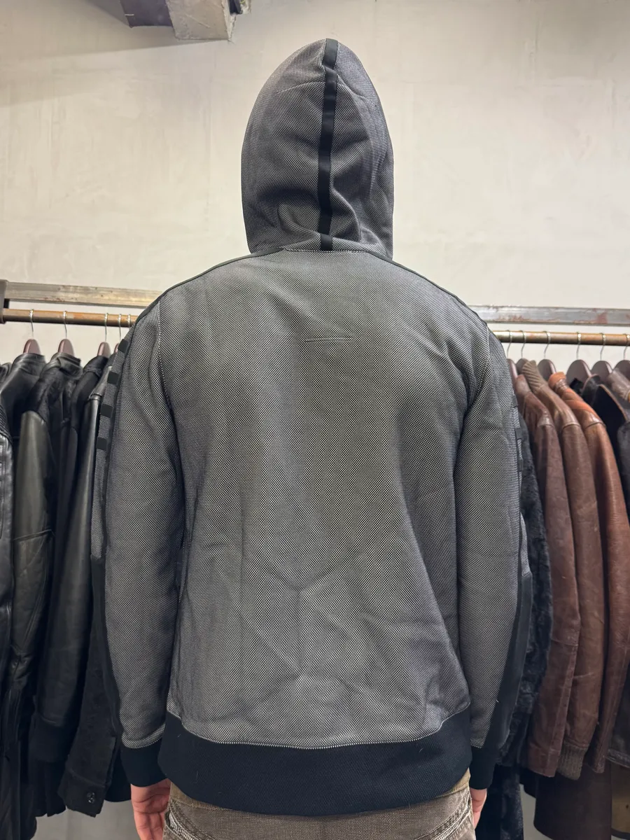 Helmut Lang Grey Black Lined Zipped Hoodie - Image 3