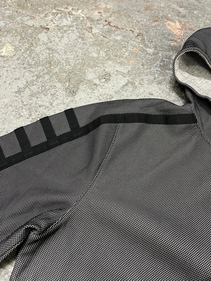 Helmut Lang Grey Black Lined Zipped Hoodie - Image 5