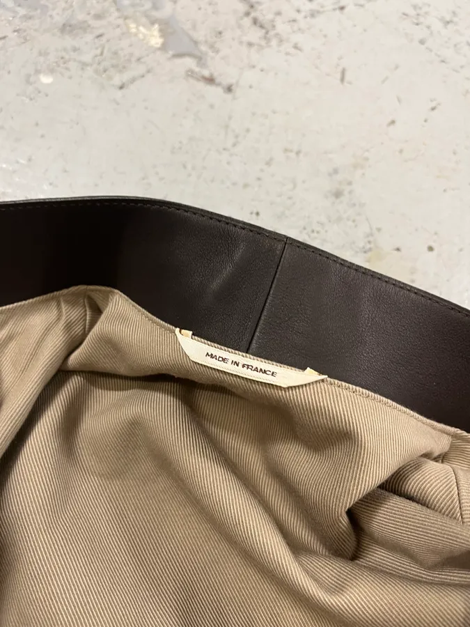 Hermès Brown Leather Constrast Beige Modern Classy Jacket - Image 11