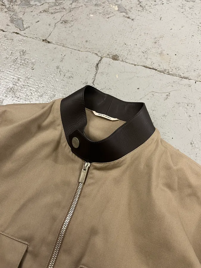 Hermès Brown Leather Constrast Beige Modern Classy Jacket - Image 5