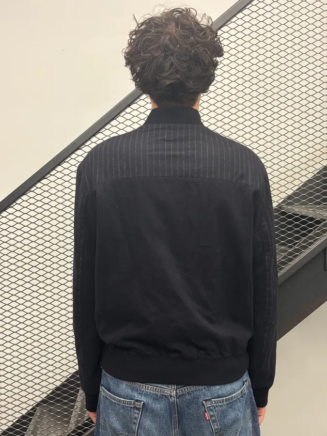 Hermès Navy Wool Pinstripe Bomber Jacket - Image 3