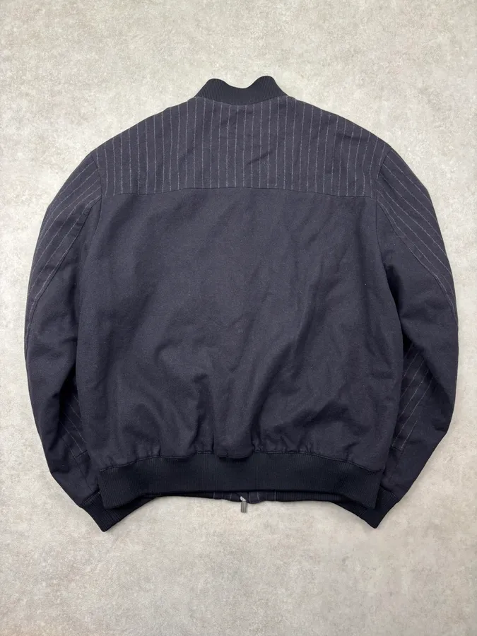Hermès Navy Wool Pinstripe Bomber Jacket - Image 5