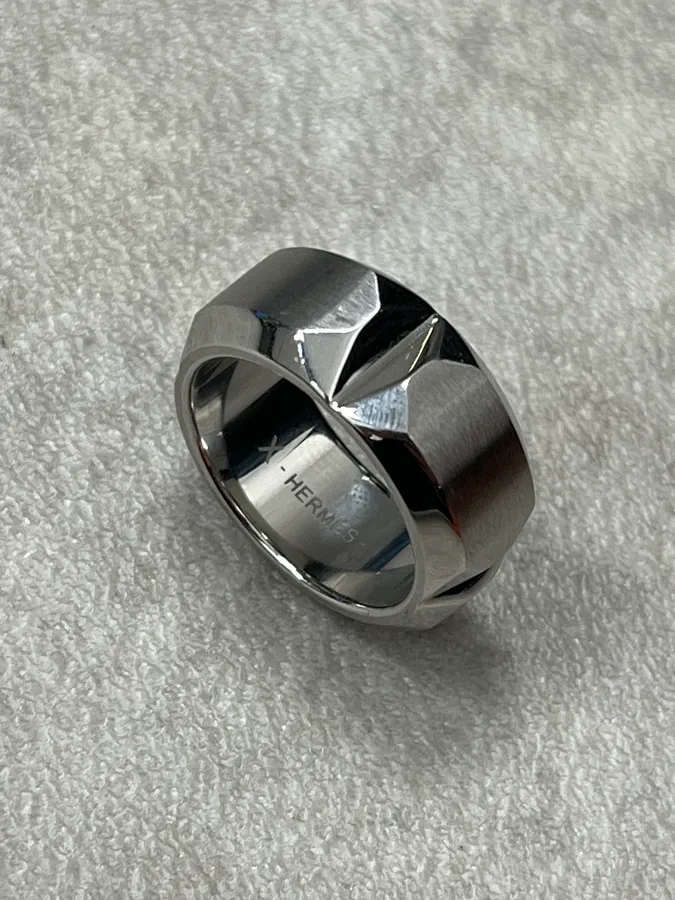 Hermès Silver Sac à Dépêches Ring