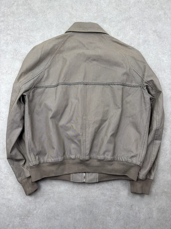Hermès Taupe Canvas Leather Aviator Hybrid Jacket - Image 5