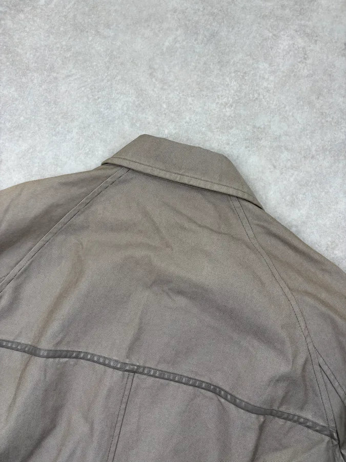 Hermès Taupe Canvas Leather Aviator Hybrid Jacket - Image 6