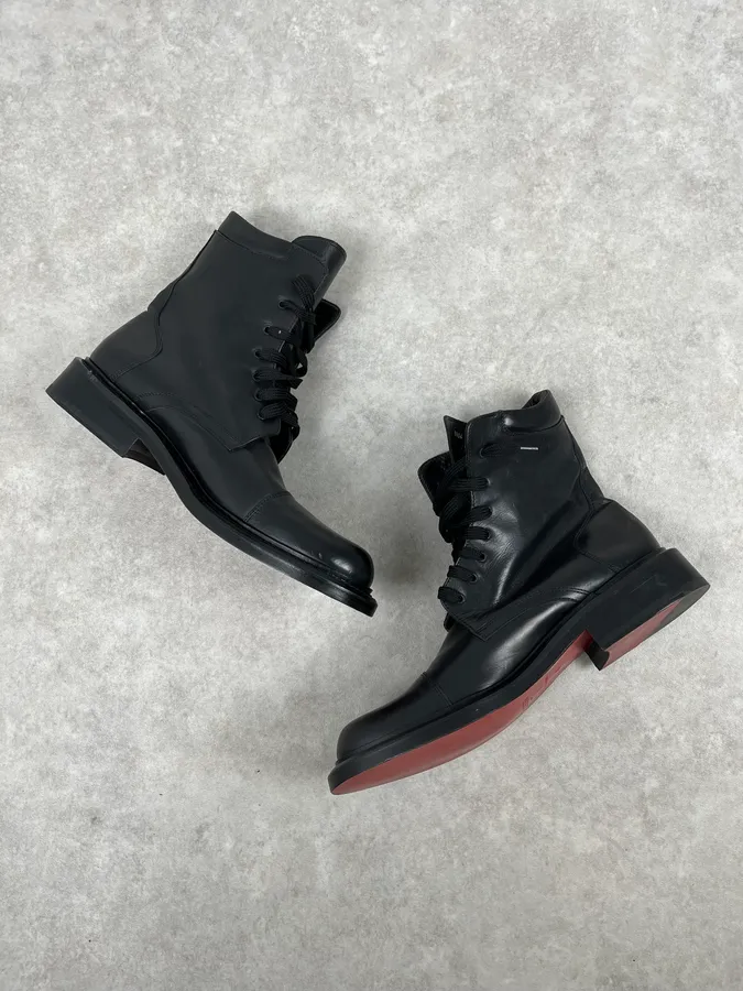 Iceberg Black High Leather Lace-Up Boots - Image 5