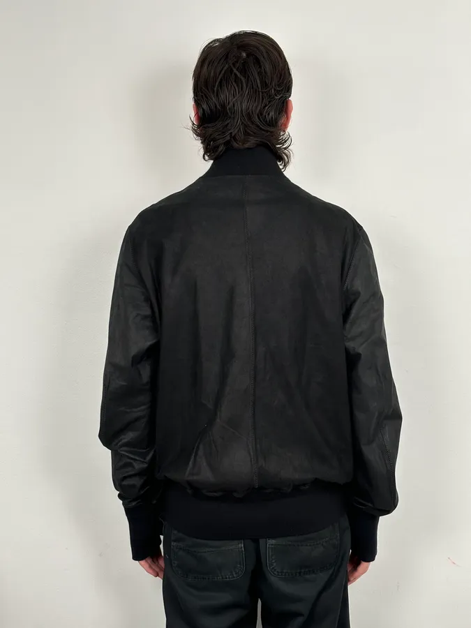 Isaac Sellam Black Bomber Zip-Pocket Leather Jacket - Image 3