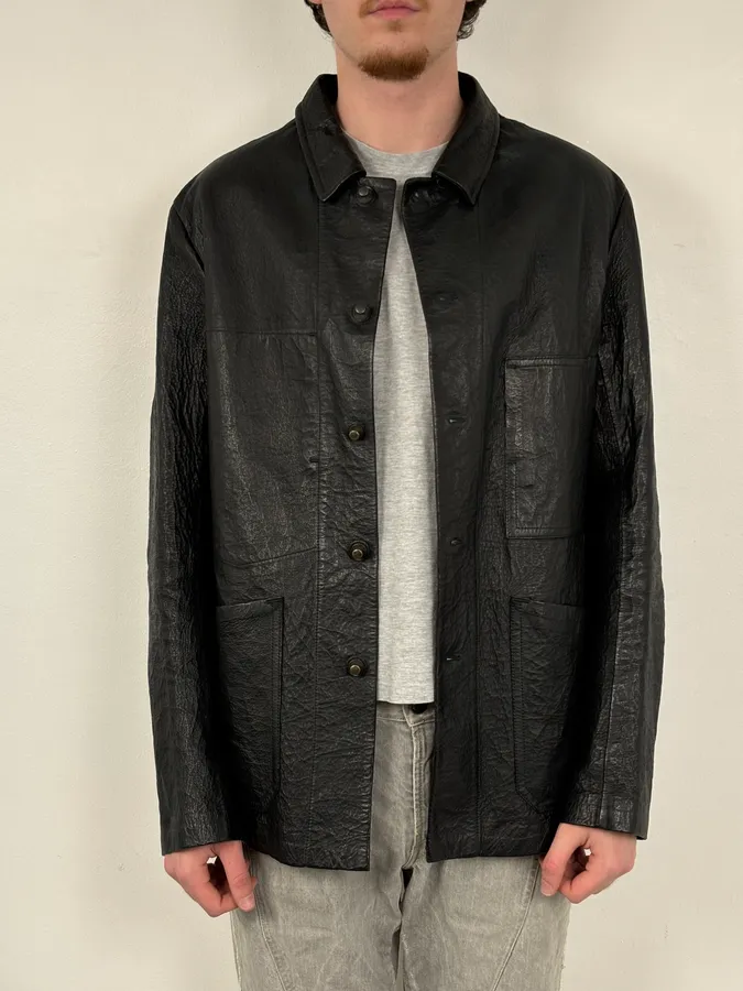 Isaac Sellam Black Premium Buttoned Leather Jacket - Image 2